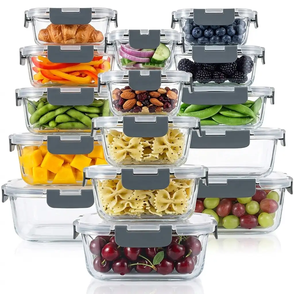 KOMUEE 30-Piece Glass Food Storage Containers Set — ultimate kitchen collection