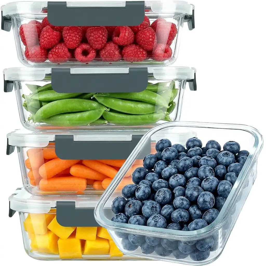 KOMUEE 5-Pack 30oz Glass Meal Prep Containers — essential starter set